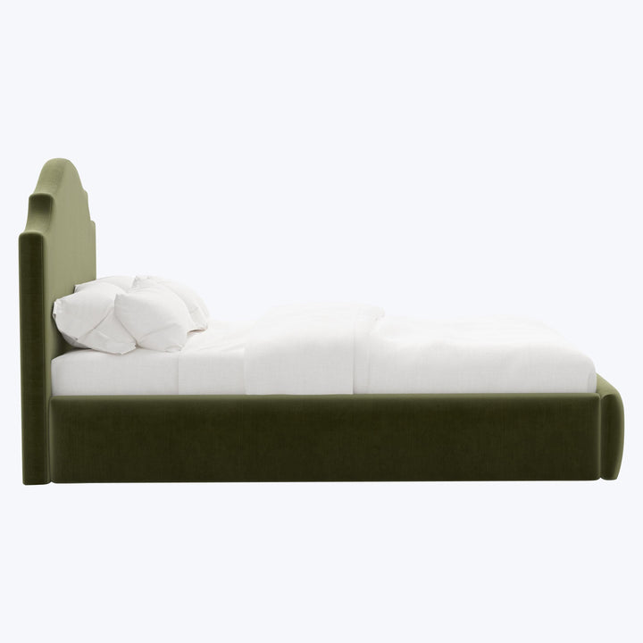 Taryn Platform Bed Twin / Performance Velvet Moss