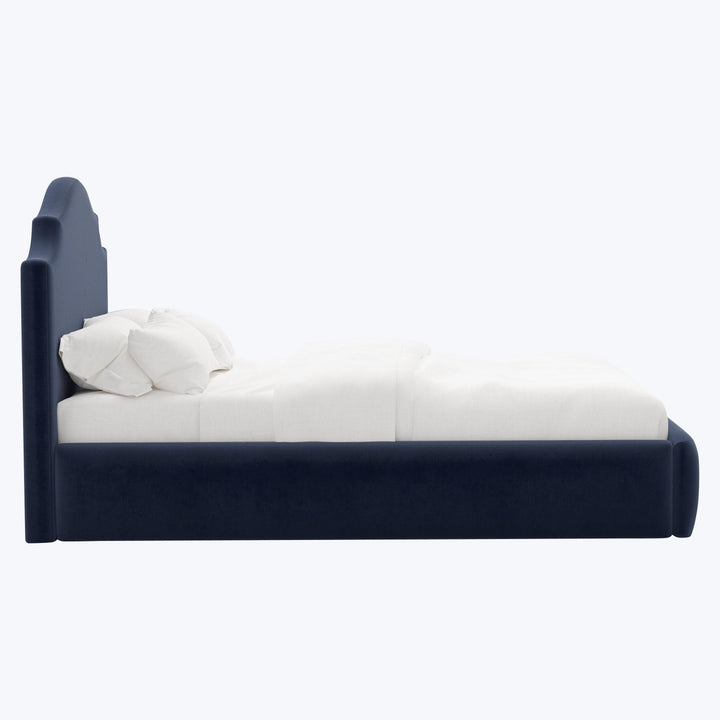 Taryn Platform Bed Twin / Performance Velvet Ocean