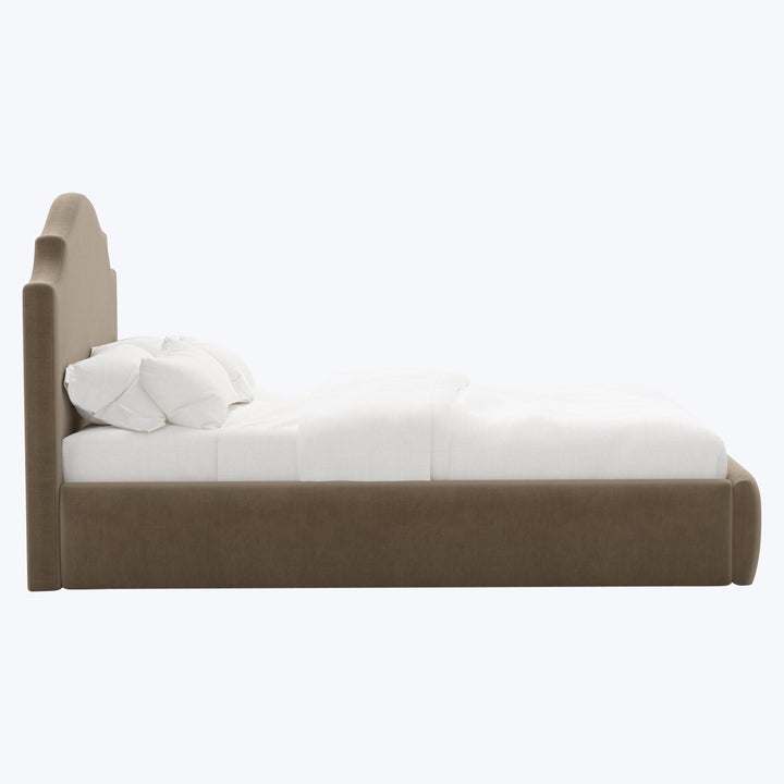 Taryn Platform Bed Twin / Performance Velvet Walnut