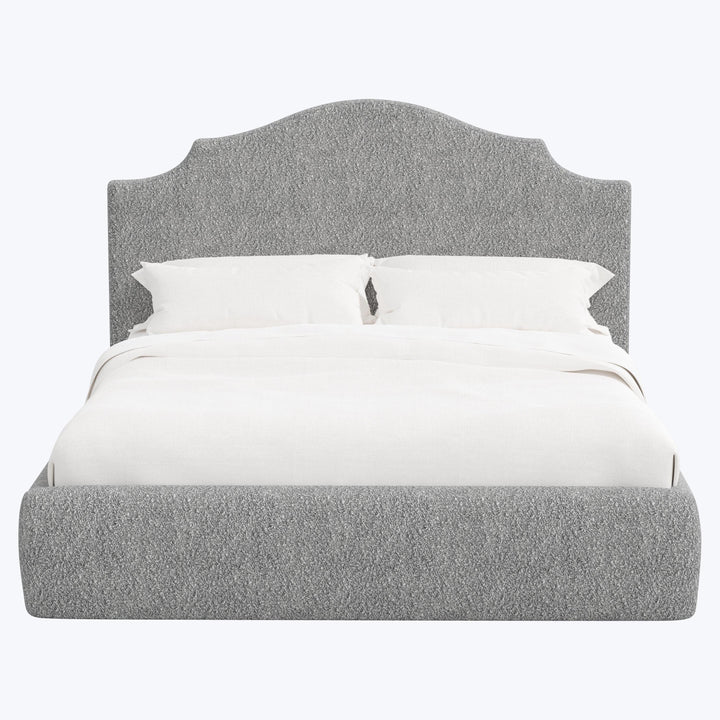 Taryn Platform Bed Twin / Boucle Grey