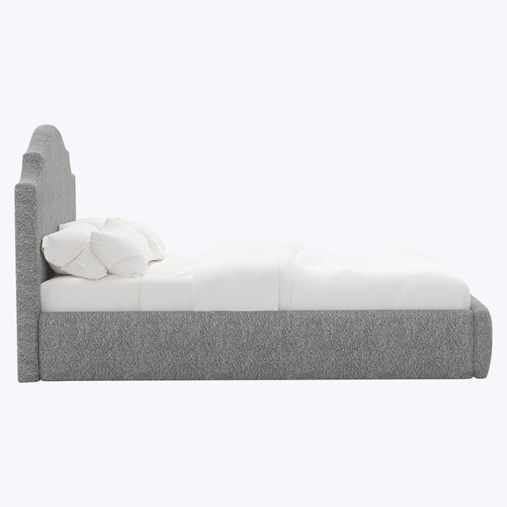 Taryn Platform Bed Twin / Boucle Grey