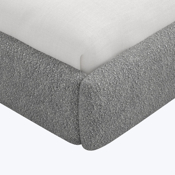 Taryn Platform Bed Twin / Boucle Grey