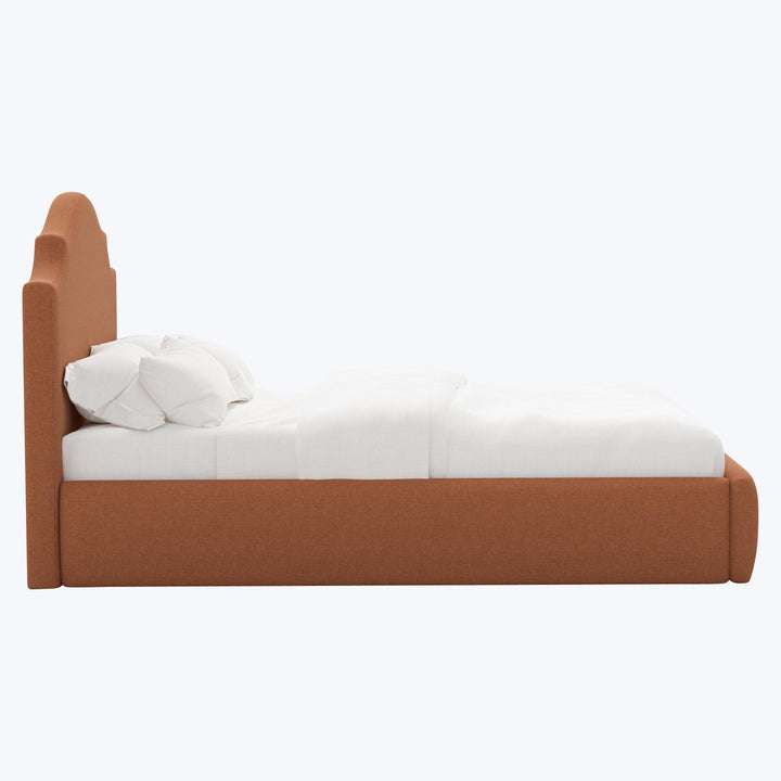 Taryn Platform Bed Twin / Zuma Linen Terracotta