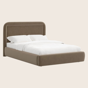 Halo Platform Bed Twin / Performance Velvet Walnut - hover