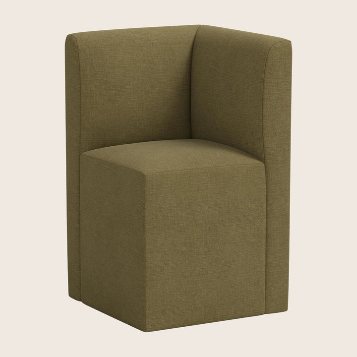 Cora Modular Corner Dining Chair Linen Olive