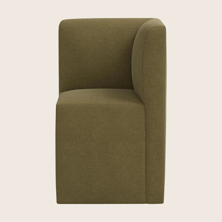 Cora Modular Corner Dining Chair Linen Olive