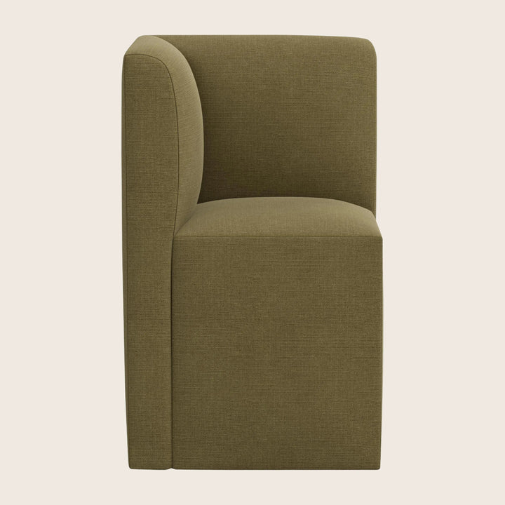Cora Modular Corner Dining Chair Linen Olive