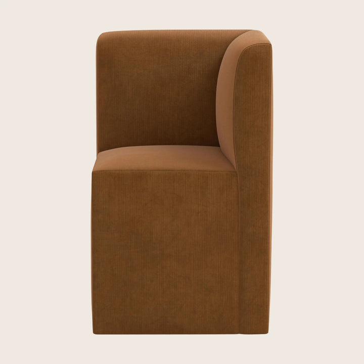 Cora Modular Corner Dining Chair Performance Velvet Copper