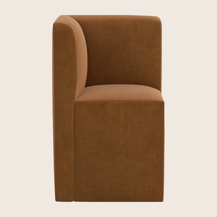 Cora Modular Corner Dining Chair Performance Velvet Copper