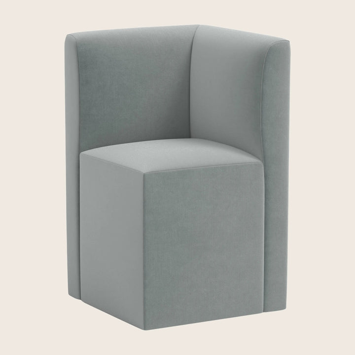 Cora Modular Corner Dining Chair Performance Velvet Lichen