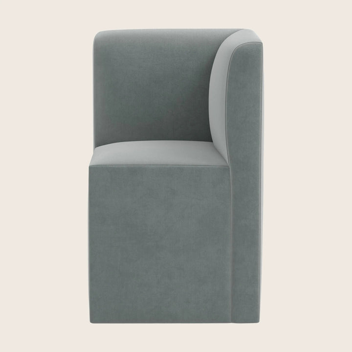 Cora Modular Corner Dining Chair Performance Velvet Lichen
