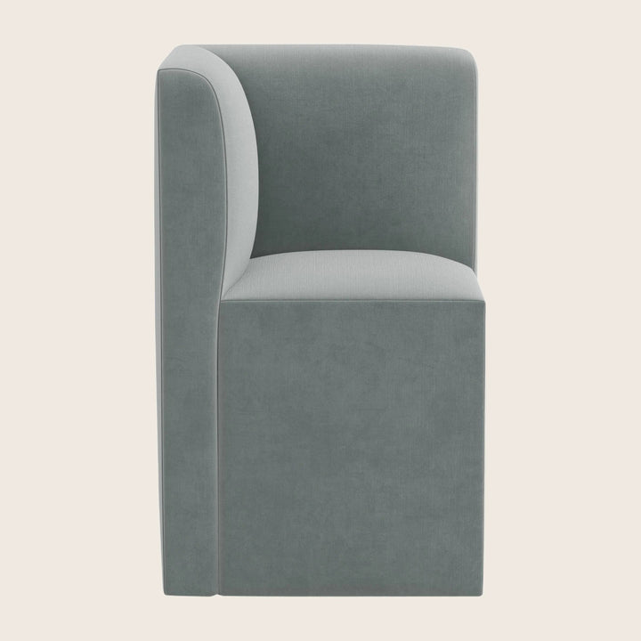 Cora Modular Corner Dining Chair Performance Velvet Lichen