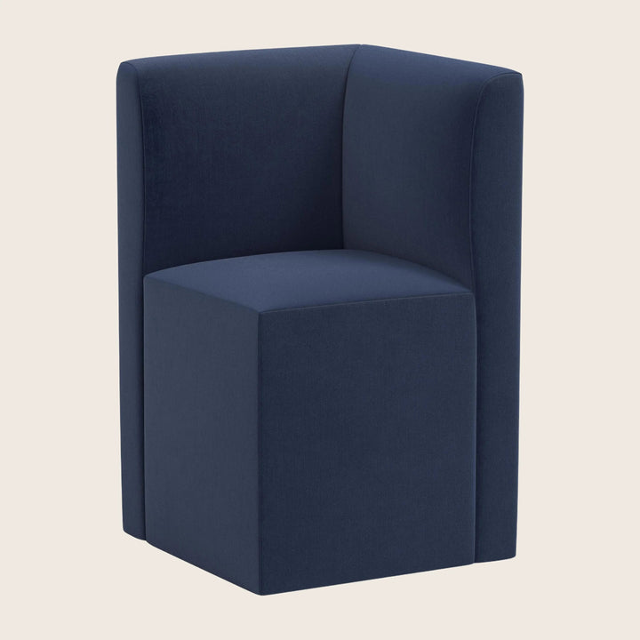 Cora Modular Corner Dining Chair Performance Velvet Ocean