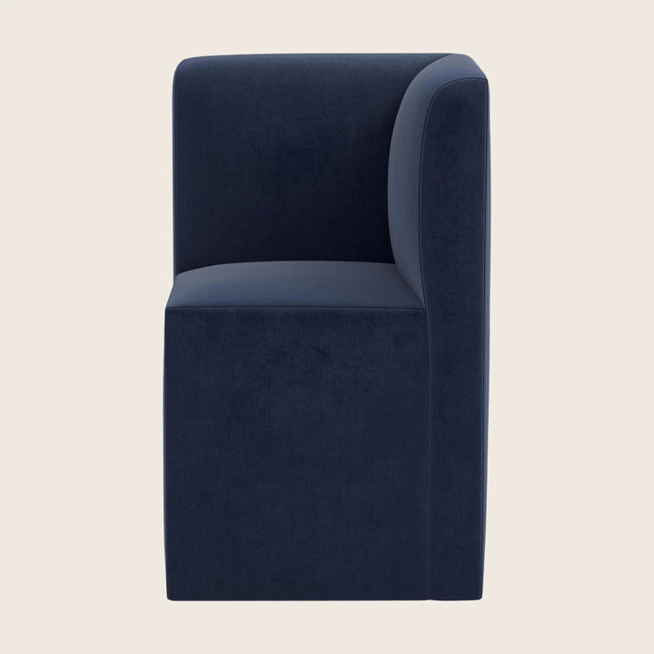 Cora Modular Corner Dining Chair Performance Velvet Ocean
