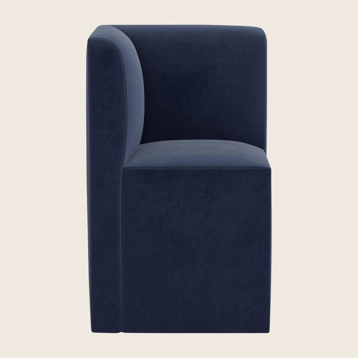 Cora Modular Corner Dining Chair Performance Velvet Ocean