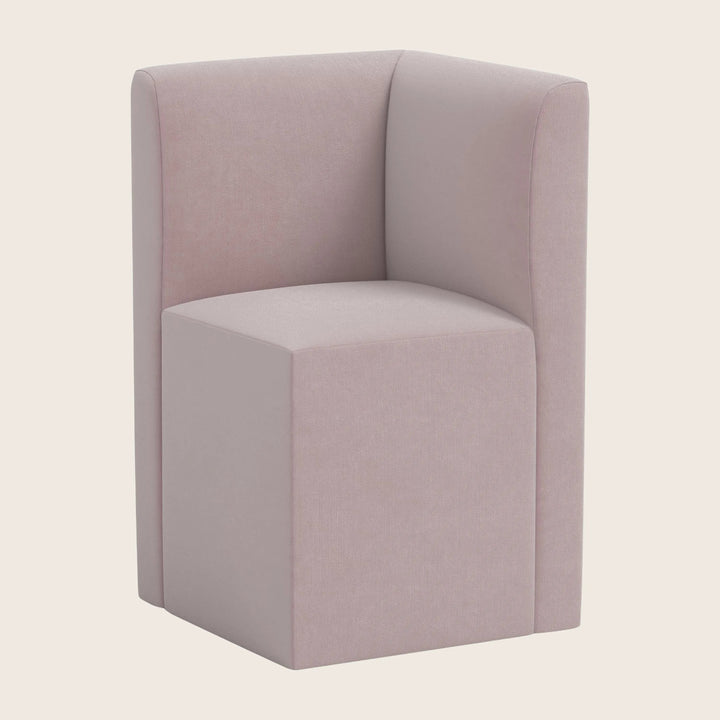 Cora Modular Corner Dining Chair Performance Velvet Plum Frost