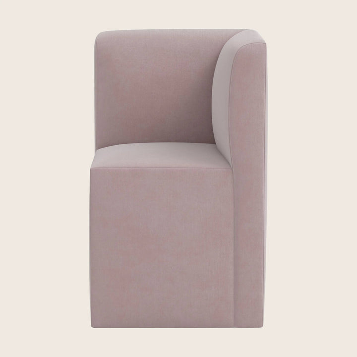 Cora Modular Corner Dining Chair Performance Velvet Plum Frost