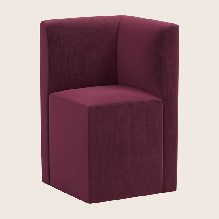 Cora Modular Corner Dining Chair Performance Velvet Raisin