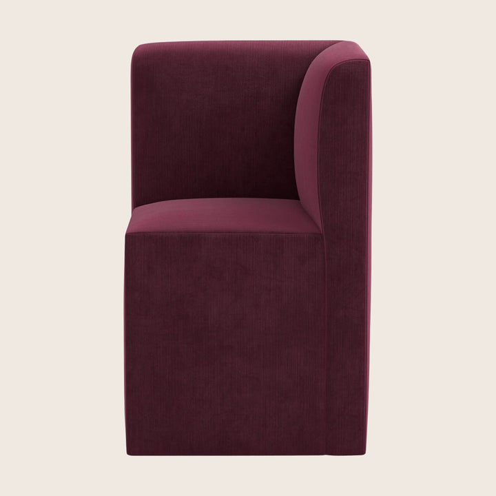 Cora Modular Corner Dining Chair Performance Velvet Raisin