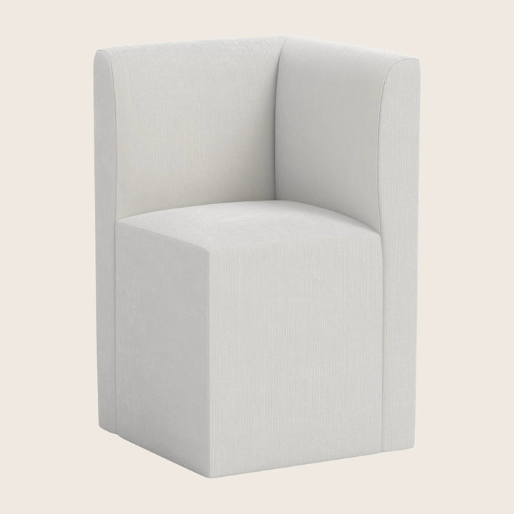 Cora Modular Corner Dining Chair Performance Velvet Snow