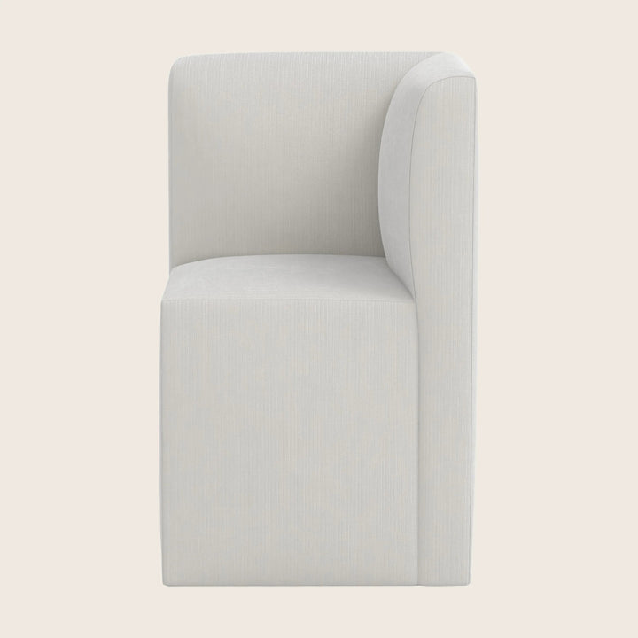 Cora Modular Corner Dining Chair Performance Velvet Snow