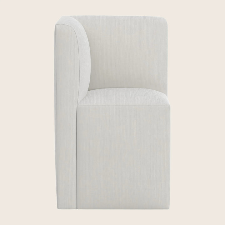 Cora Modular Corner Dining Chair Performance Velvet Snow