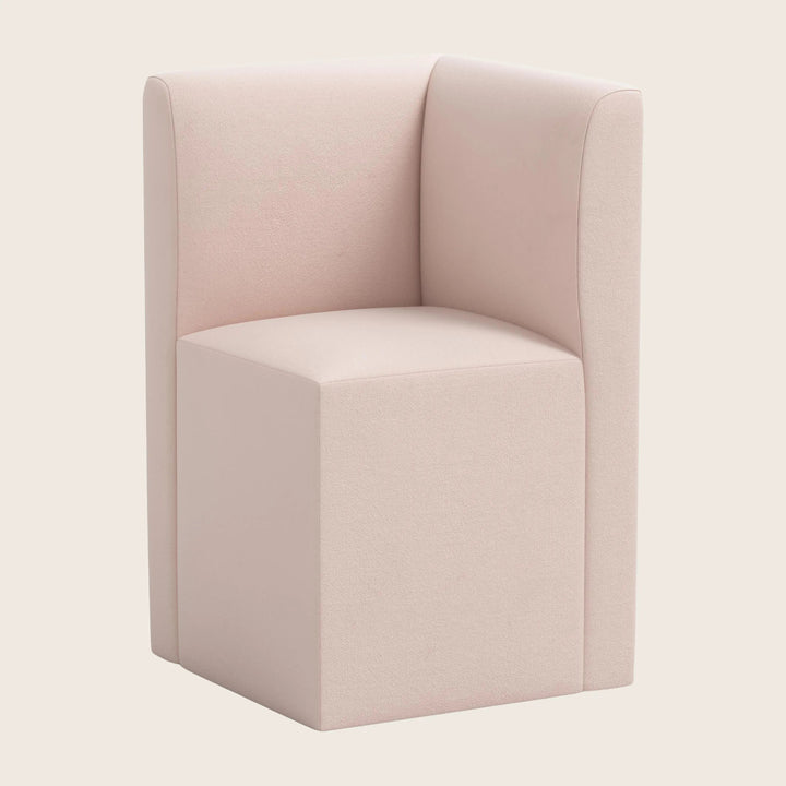 Cora Modular Corner Dining Chair Velvet Blush