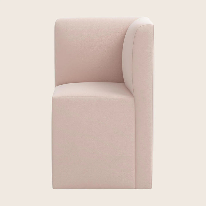 Cora Modular Corner Dining Chair Velvet Blush