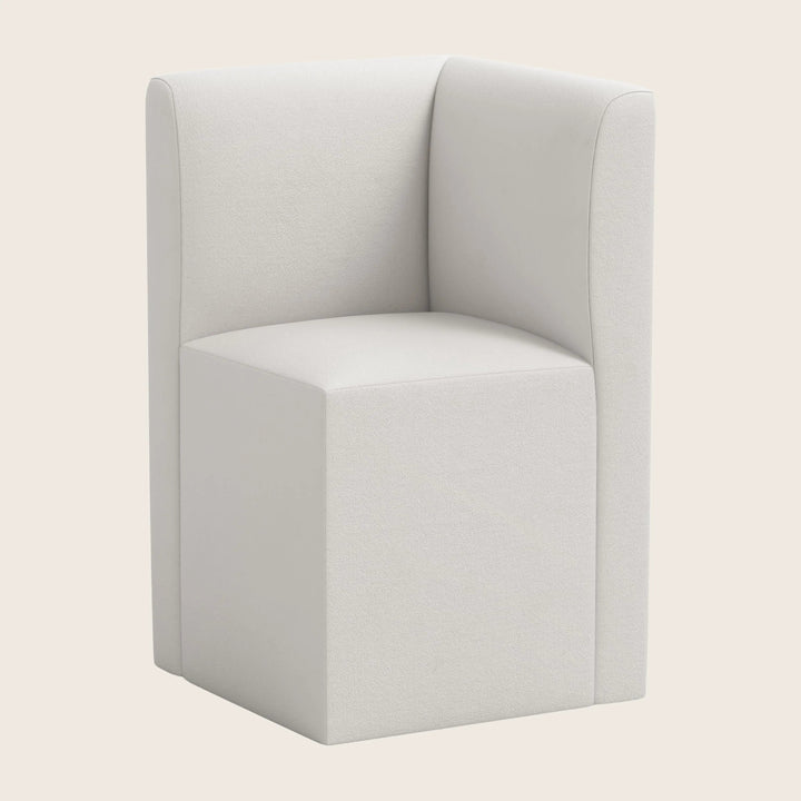 Cora Modular Corner Dining Chair Velvet Light Grey