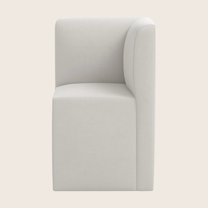 Cora Modular Corner Dining Chair Velvet Light Grey