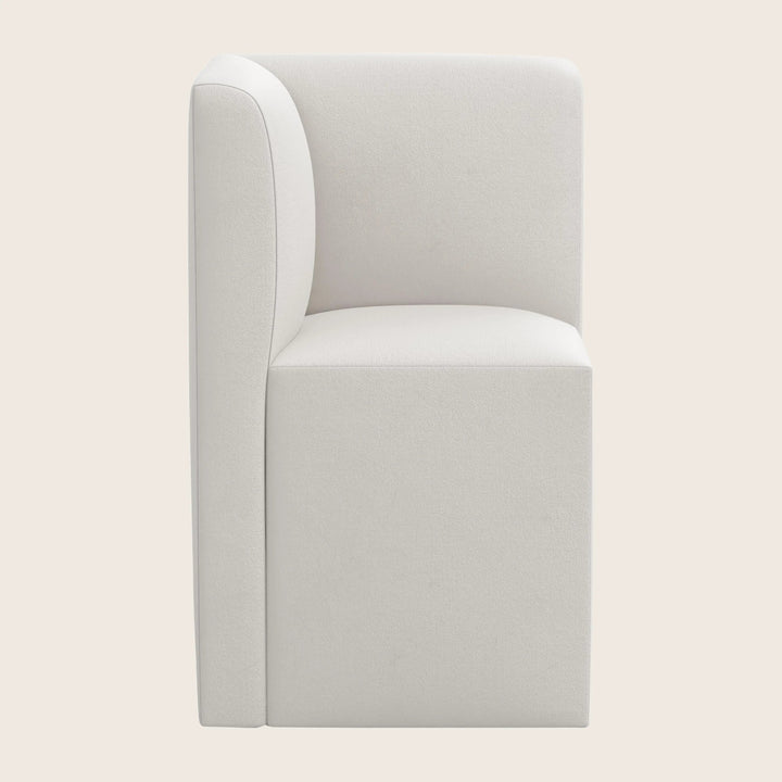 Cora Modular Corner Dining Chair Velvet Light Grey