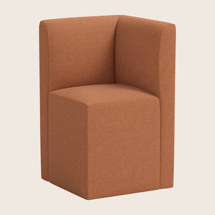 Cora Modular Corner Dining Chair Zuma Linen Terracotta