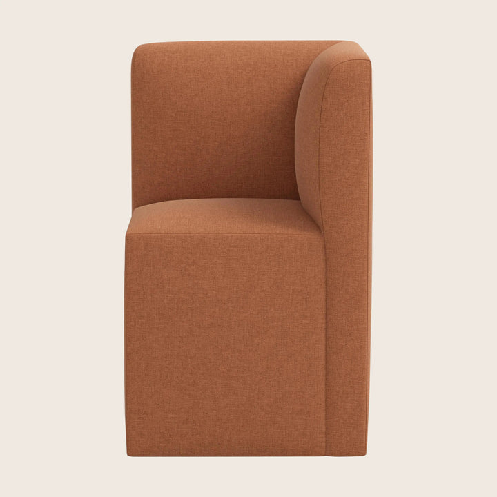 Cora Modular Corner Dining Chair Zuma Linen Terracotta
