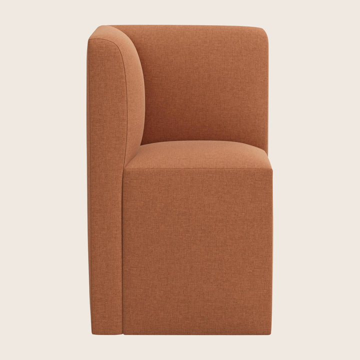 Cora Modular Corner Dining Chair Zuma Linen Terracotta