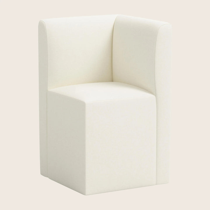 Cora Modular Corner Dining Chair Zuma Linen White