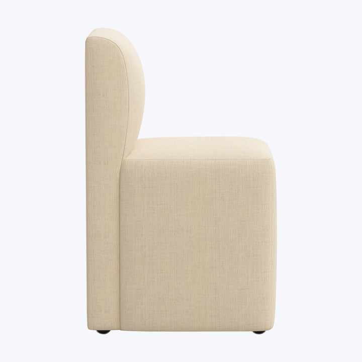 Cora Dining Chair w/ Casters Linen Natural