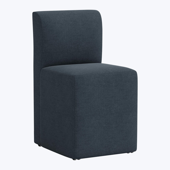 Cora Dining Chair w/ Casters Linen Navy