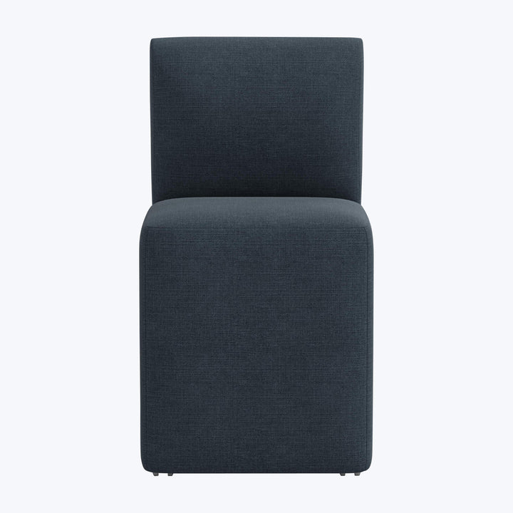 Cora Dining Chair w/ Casters Linen Navy