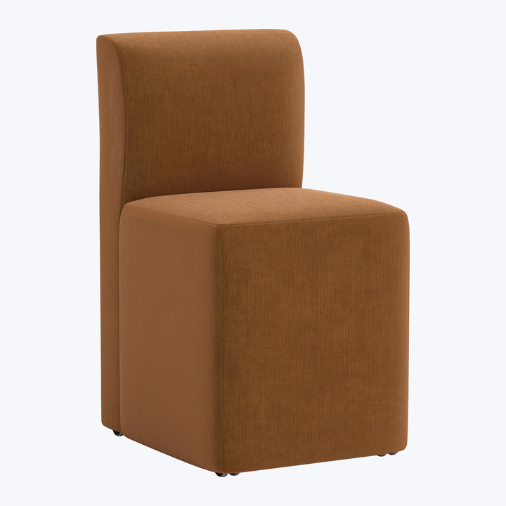 Cora Dining Chair w/ Casters Performance Velvet Copper