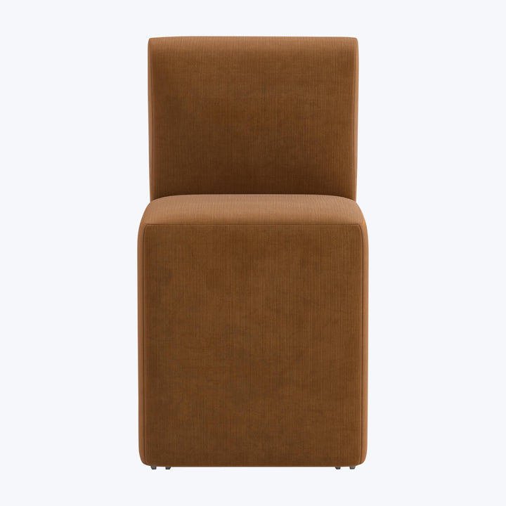 Cora Dining Chair w/ Casters Performance Velvet Copper
