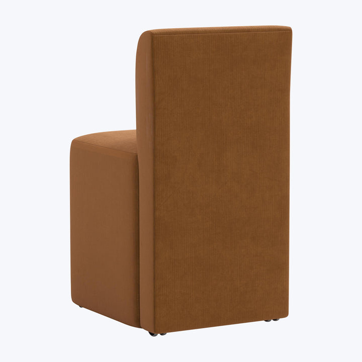 Cora Dining Chair w/ Casters Performance Velvet Copper
