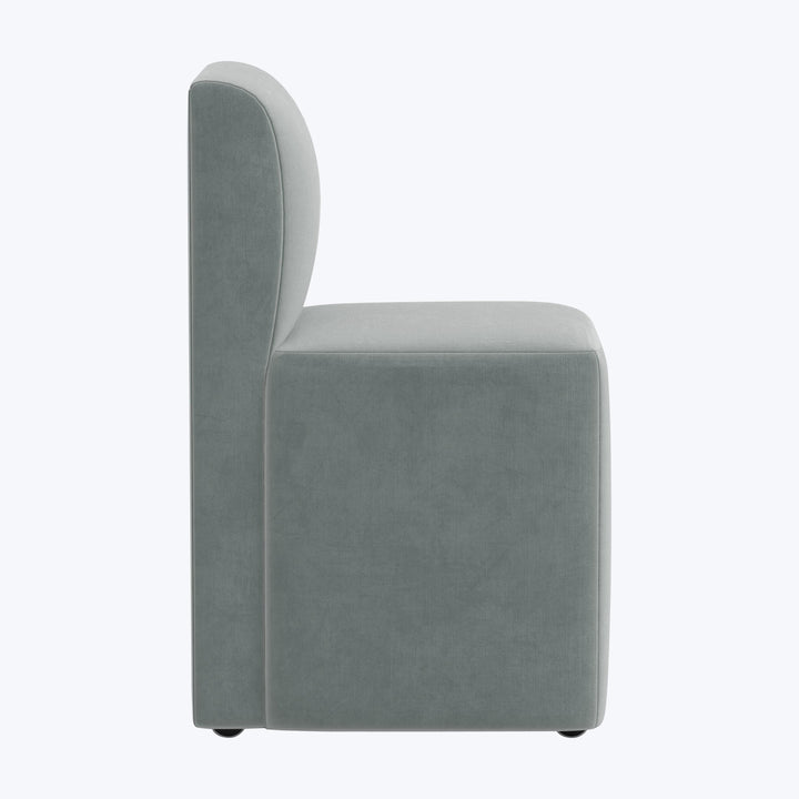 Cora Dining Chair w/ Casters Performance Velvet Lichen