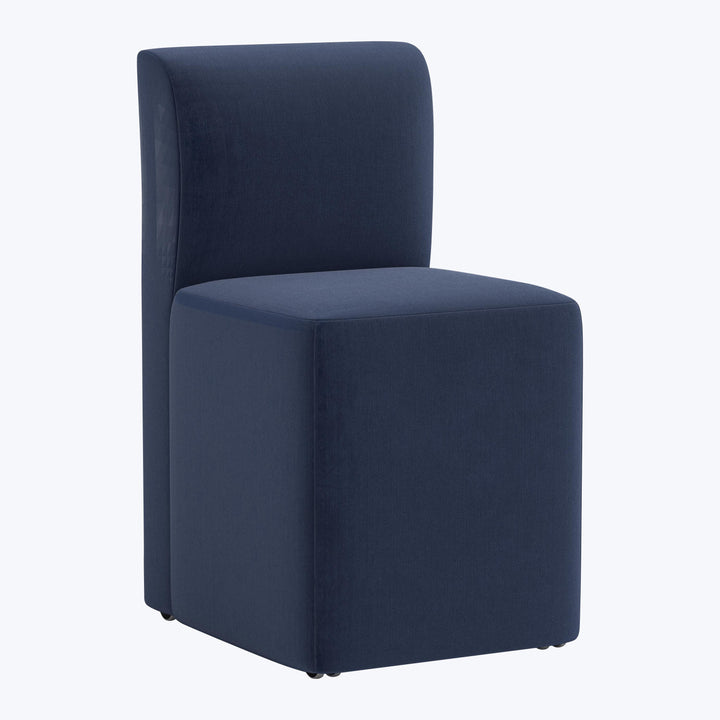 Cora Dining Chair w/ Casters Performance Velvet Ocean