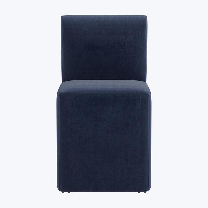 Cora Dining Chair w/ Casters Performance Velvet Ocean