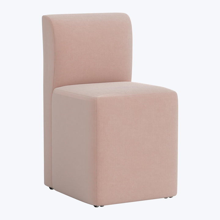 Cora Dining Chair w/ Casters Performance Velvet Pink Champagne