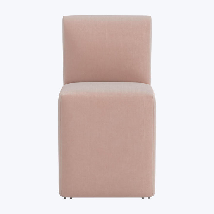 Cora Dining Chair w/ Casters Performance Velvet Pink Champagne