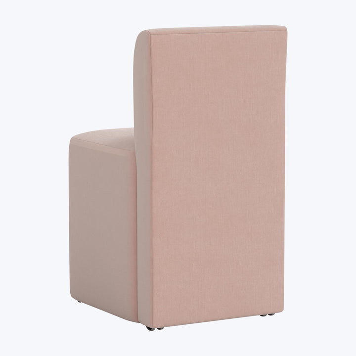 Cora Dining Chair w/ Casters Performance Velvet Pink Champagne