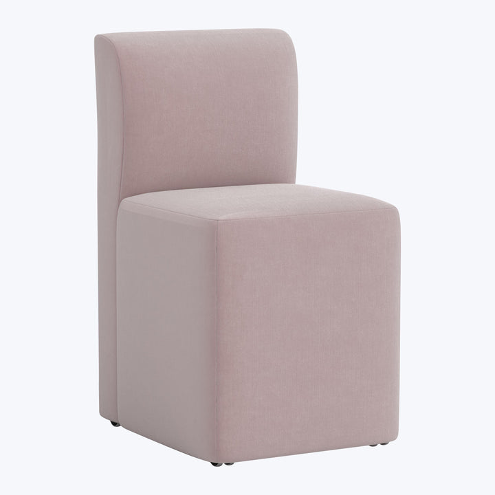 Cora Dining Chair w/ Casters Performance Velvet Plum Frost