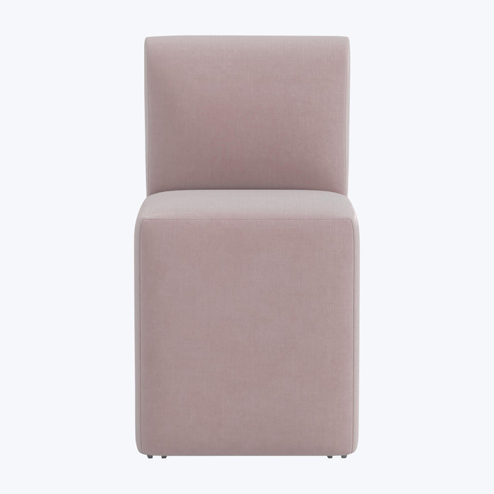 Cora Dining Chair w/ Casters Performance Velvet Plum Frost