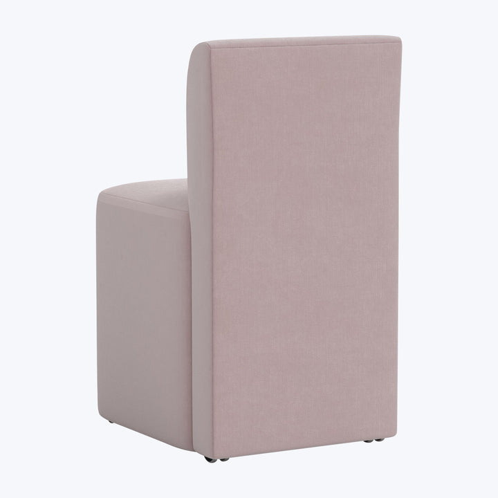 Cora Dining Chair w/ Casters Performance Velvet Plum Frost